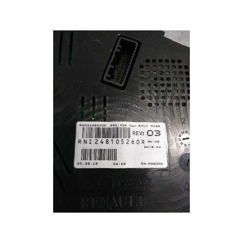 Recambio de cuadro instrumentos para renault megane iii berlina 5 p 1.6 dci diesel fap referencia OEM IAM A2C31455300 248105260R