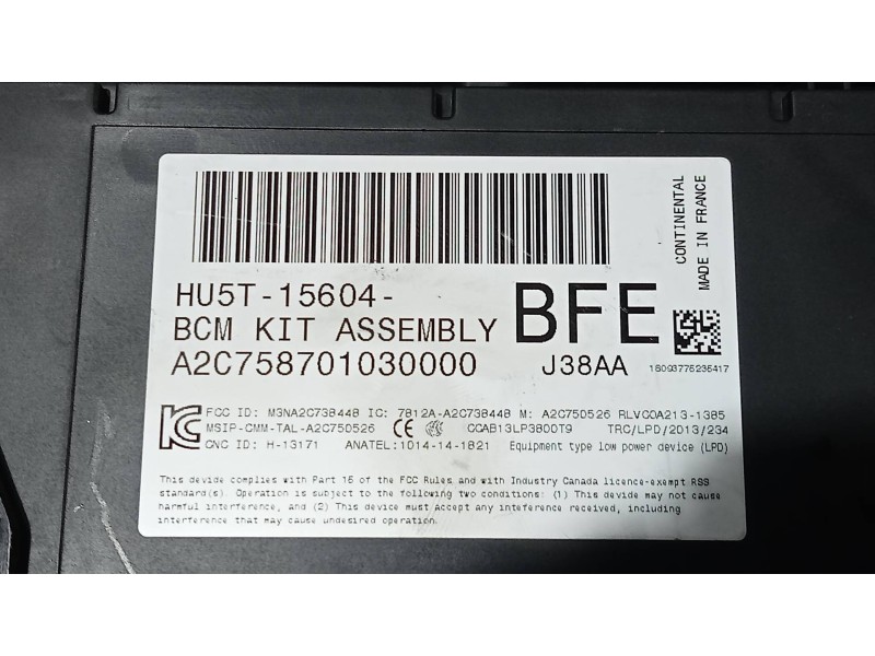 Recambio de caja reles / fusibles para ford s-max titanium 4x4 referencia OEM IAM HU5T15604 A2C758701030000 BFE