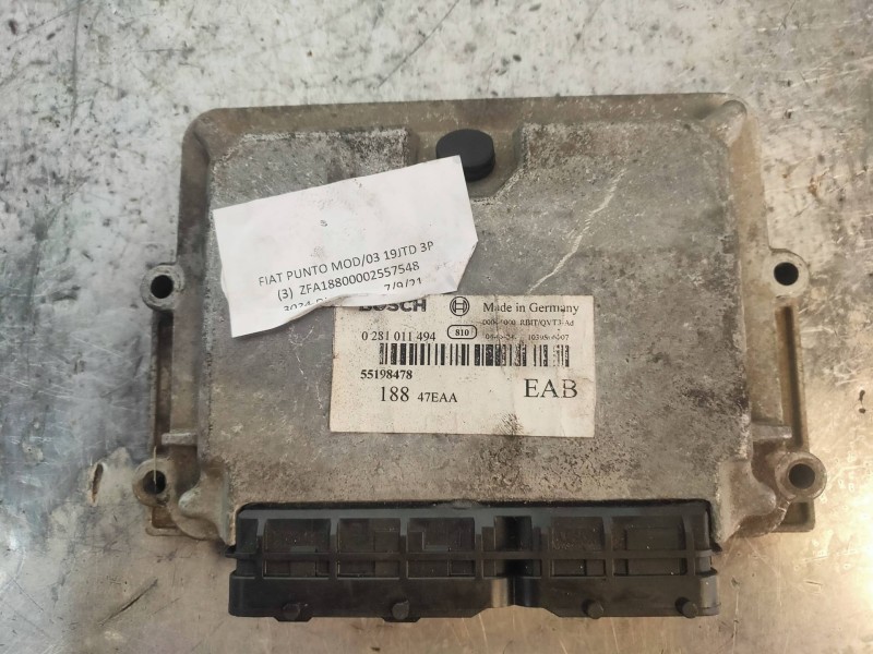 Recambio de centralita motor uce para fiat punto berlina (188) 1.9 jtd cat referencia OEM IAM 0281011494 55198478 18847EAA