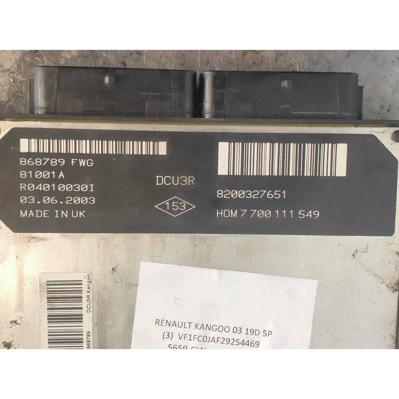 Recambio de centralita motor uce para renault kangoo (f/kc0) 1.9 diesel referencia OEM IAM R04010030I 8200327651 HOM7700111549 8