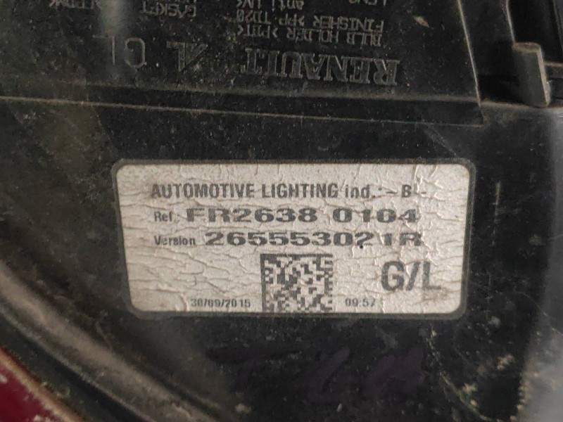 Recambio de piloto trasero izquierdo para renault clio iv limited referencia OEM IAM 265553021R  