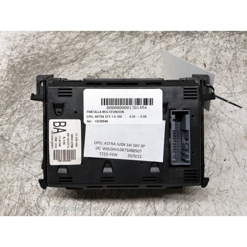 Recambio de pantalla multifuncion para opel astra gtc 1.4 16v referencia OEM IAM 13238548 565412769 BA
