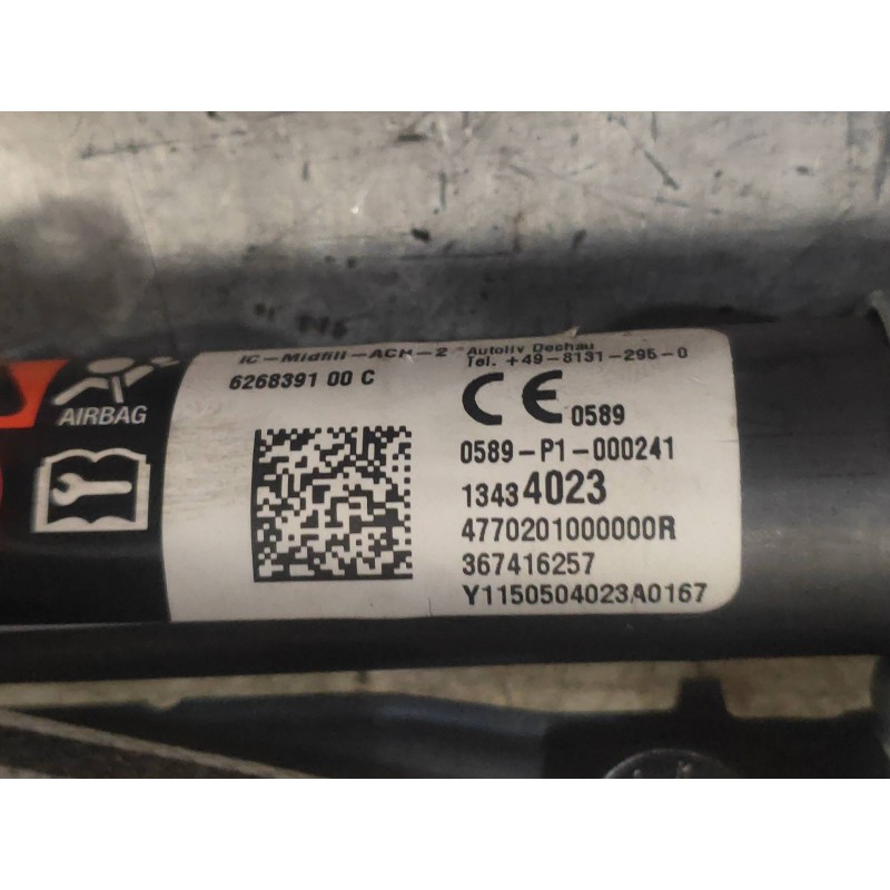 Recambio de airbag cortina delantero derecho para opel corsa e color edition ecoflex referencia OEM IAM 13434023  