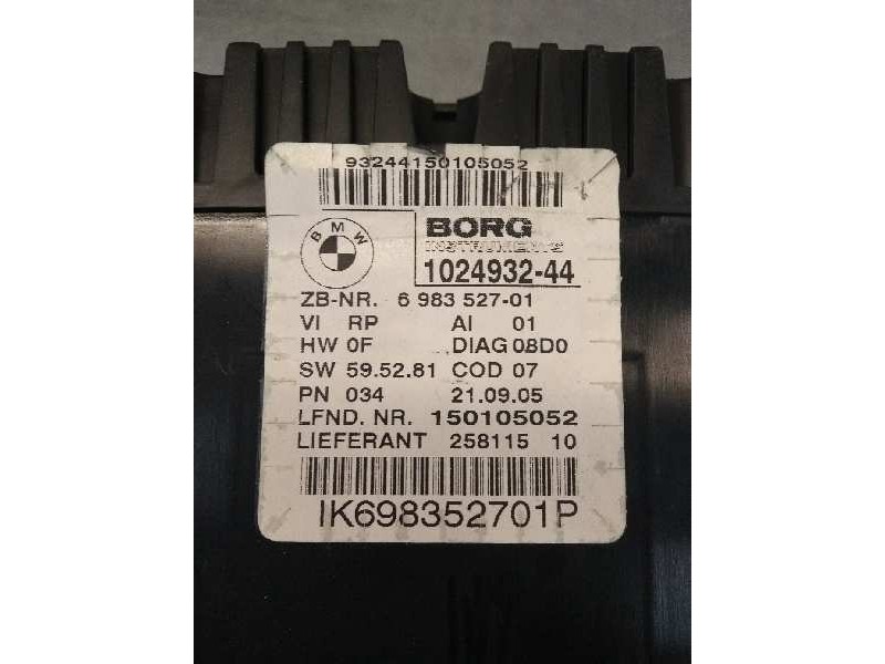 Recambio de cuadro instrumentos para bmw serie 1 berlina (e81/e87) 116i referencia OEM IAM 102493244 IK698352701P 150105052