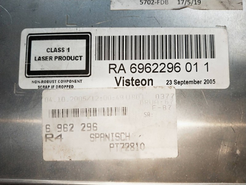 Recambio de sistema audio / radio cd para bmw serie 1 berlina (e81/e87) 116i referencia OEM IAM 6512696229601  