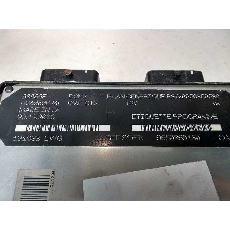 Recambio de centralita motor uce para citroen c15 1.9 d referencia OEM IAM R04080024E 9650359580 9650360180 80896F
