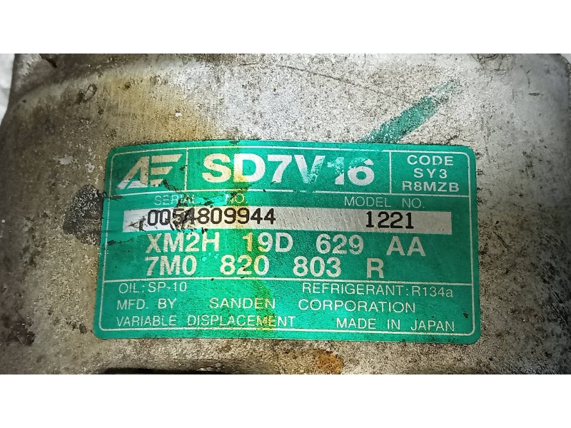 Recambio de compresor aire acondicionado para seat alhambra (7v8) sxe referencia OEM IAM SD7V161221 7M0820803R 