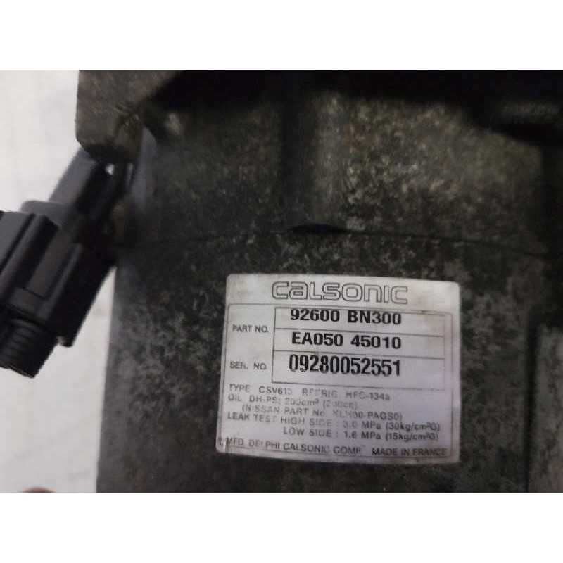 Recambio de compresor aire acondicionado para nissan almera (n16/e) 2.2 16v turbodiesel cat referencia OEM IAM 92600BN300 EA0504 Recambio de compresor aire acondicionado para nissan almera (n16/e) 2.2 16v turbodiesel cat referencia OEM IAM 92600BN300 EA0504