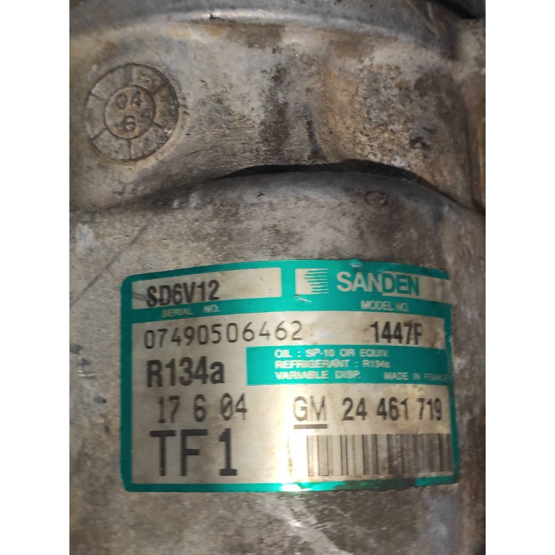 Recambio de compresor aire acondicionado para opel corsa c blue line referencia OEM IAM SD6V121447F 24461719 