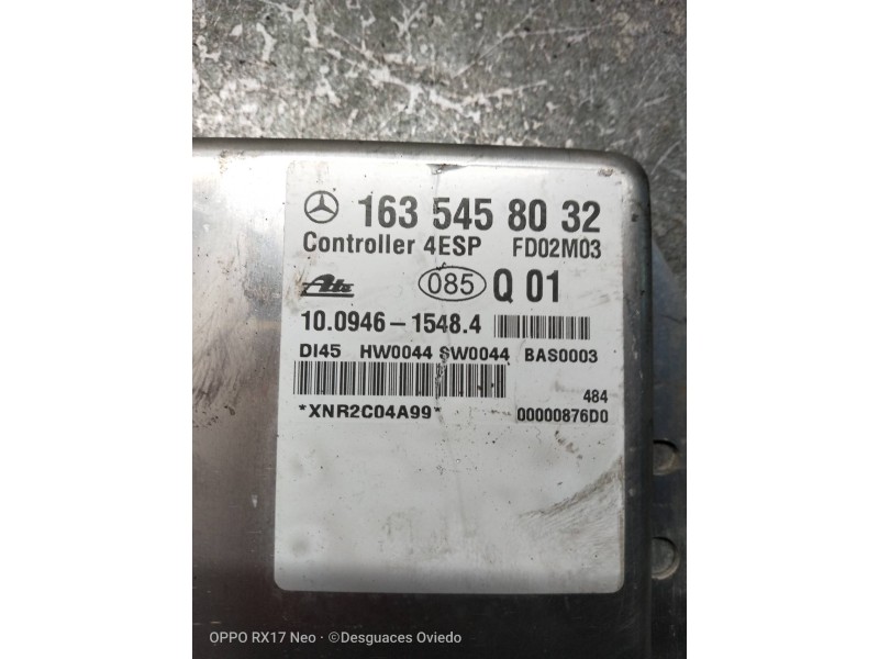 Recambio de centralita abs para mercedes clase m (w163) 400 cdi (163.128) referencia OEM IAM 10094615484 1635458032 