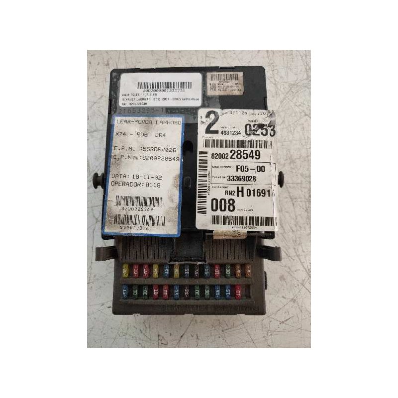 Recambio de caja reles / fusibles para renault laguna ii (bg0) authentique referencia OEM IAM 8200228549 RN2H016916 008 24831233