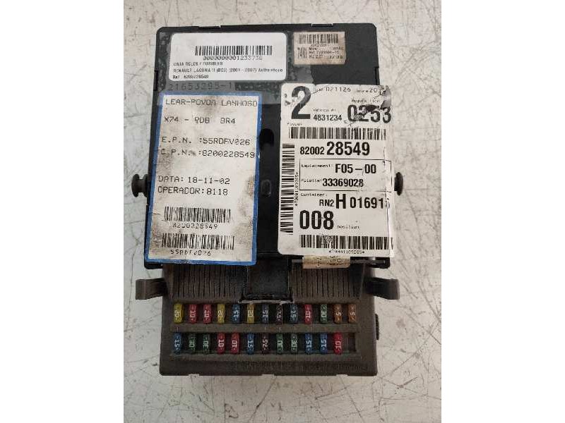 Recambio de caja reles / fusibles para renault laguna ii (bg0) authentique referencia OEM IAM 8200228549 RN2H016916 008 24831233