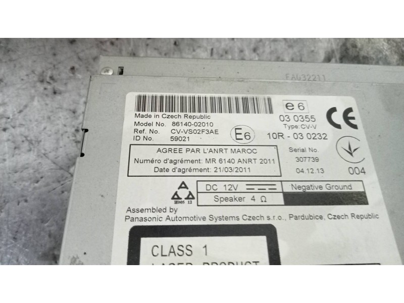 Recambio de sistema navegacion gps para toyota auris touring sports (e18) 1.8 16v cat (híbrido) referencia OEM IAM 8614002010 CV