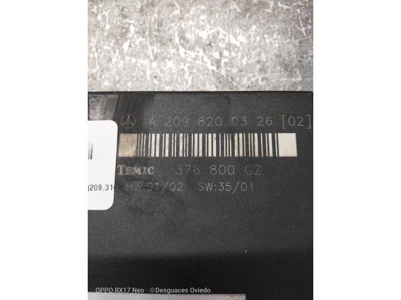 Recambio de modulo electronico para mercedes clase clk (w209) coupe 270 cdi (209.316) referencia OEM IAM A2098200326 376800GZ 