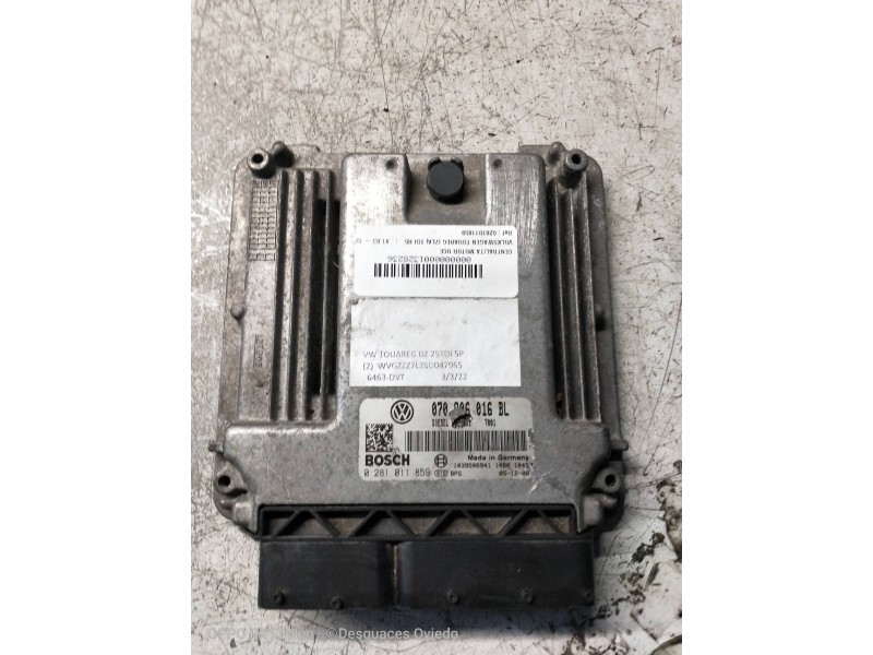 Recambio de centralita motor uce para volkswagen touareg (7la) tdi r5 referencia OEM IAM 0281011859 070906016BL 