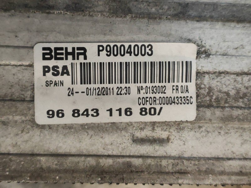 Recambio de intercooler para citroen ds3 special edition referencia OEM IAM 9684311680 P9004003 