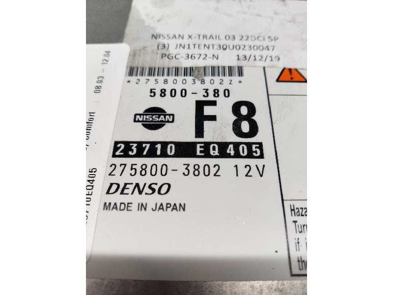 Recambio de centralita motor uce para nissan x-trail (t30) comfort referencia OEM IAM 23710EQ405 2758003802 5800380 F8