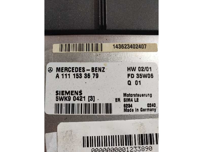Recambio de centralita motor uce para mercedes clase c (w203) sportcoupe c 230 compressor (203.747) referencia OEM IAM 5WK90421 