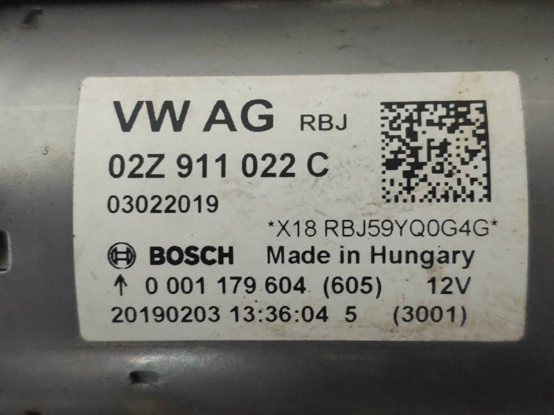 Recambio de motor arranque para seat arona style referencia OEM IAM 02Z911022C 0001179604 03022019 02M911021H