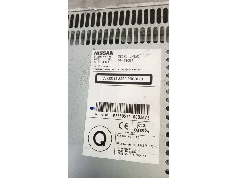 Recambio de sistema audio / radio cd para nissan x-trail (t31) le referencia OEM IAM 28185JH120  