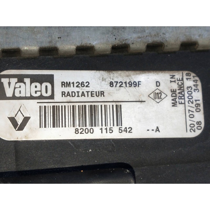 Recambio de radiador agua para renault megane i fase 2 berlina (ba0) 1.9 dci authentique referencia OEM IAM 8200115542 872199F 