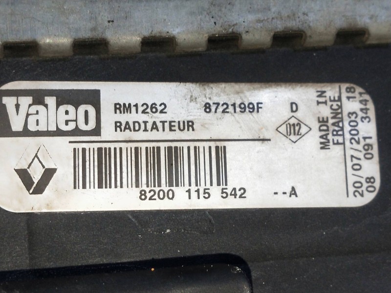 Recambio de radiador agua para renault megane i fase 2 berlina (ba0) 1.9 dci authentique referencia OEM IAM 8200115542 872199F 