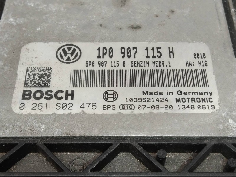 Recambio de centralita motor uce para seat leon (1p1) fr referencia OEM IAM 0261S02476 1P0907115H 8P0907115B