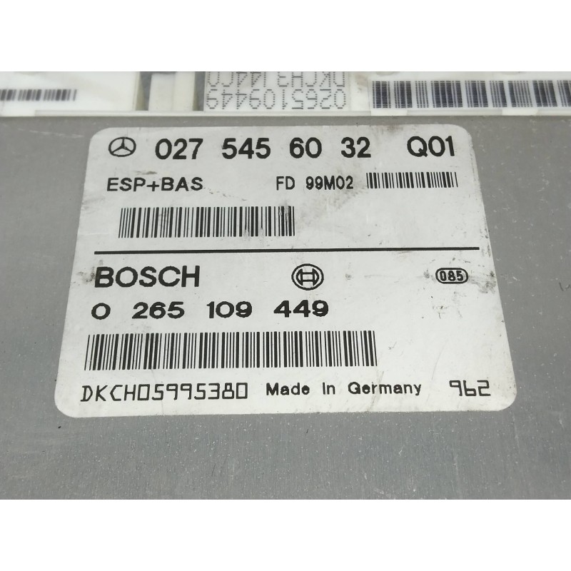 Recambio de centralita abs para mercedes clase a (w168) 170 cdi (168.008) referencia OEM IAM 0265109449 0275456032 FD99M02 Q01