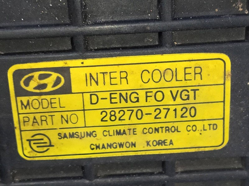 Recambio de intercooler para hyundai trajet (fo) 2.0 crdi gls referencia OEM IAM 2827027120  