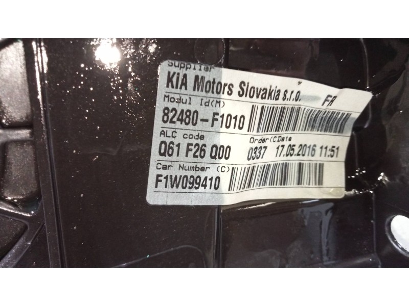 Recambio de elevalunas delantero derecho para kia sportage business 2wd referencia OEM IAM 82480F1010 82460F1000 