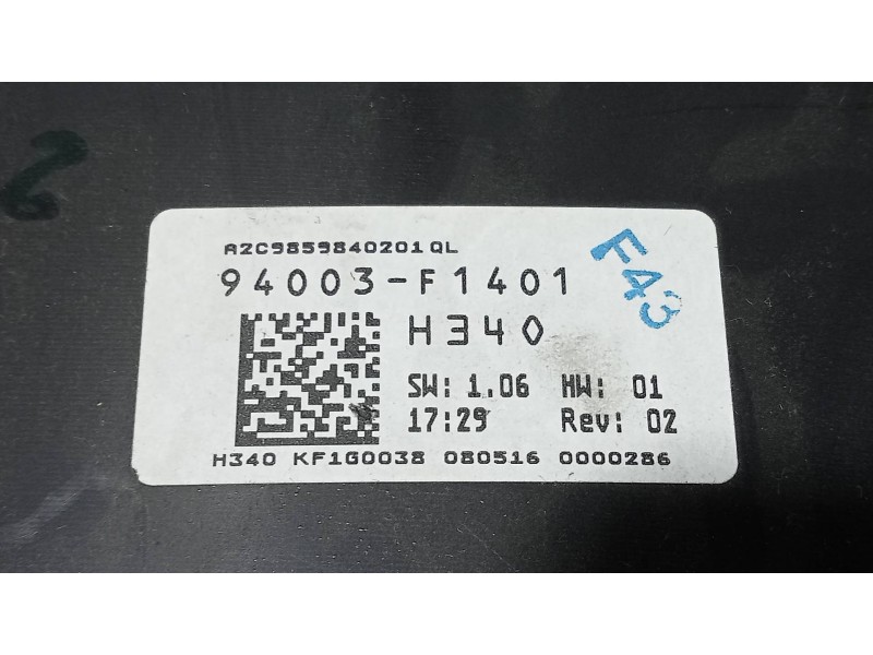 Recambio de cuadro instrumentos para kia sportage business 2wd referencia OEM IAM 94003F1401 A2C98599840Z01 