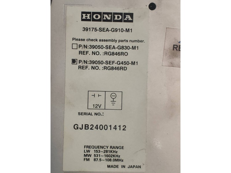 Recambio de sistema navegacion gps para honda accord berlina (cl/cn) 2.2i ctdi executive referencia OEM IAM 39050SEAG830M1 39050
