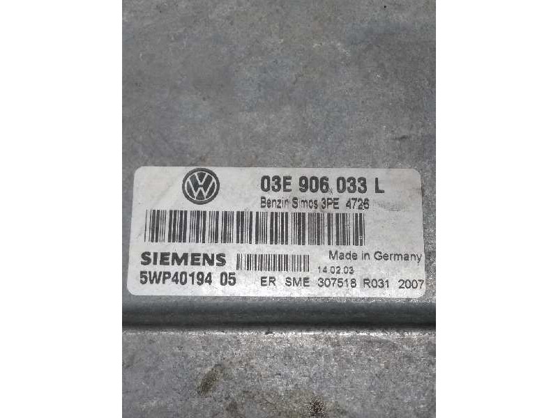Recambio de centralita motor uce para volkswagen polo (9n1) conceptline referencia OEM IAM 5WP4019405 03E906033L 3PE4726