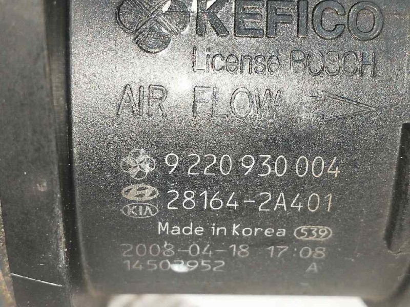 Recambio de caudalimetro para hyundai i30 1.6 crdi cat referencia OEM IAM 9220930004 281642A401 KEFICO Recambio de caudalimetro para hyundai i30 1.6 crdi cat referencia OEM IAM 9220930004 281642A401 KEFICO