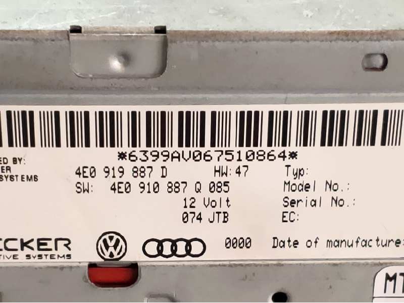 Recambio de sistema navegacion gps para audi q7 (4l) 3.0 tdi referencia OEM IAM 4F0919603B 4E0919887D 
