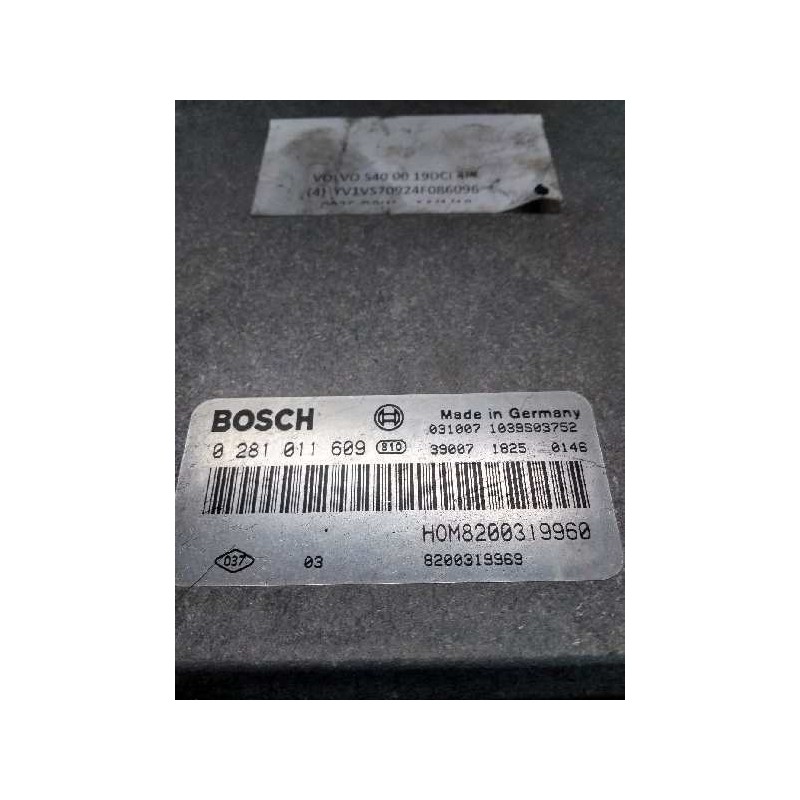 Recambio de centralita motor uce para volvo s40 berlina 1.9 diesel cat referencia OEM IAM 0281011609 HOM8200319960 8200319969