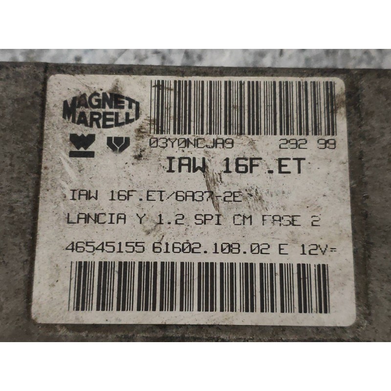 Recambio de centralita motor uce para lancia lancia y 1.2 le referencia OEM IAM IAW16FET 46545155 6160210802