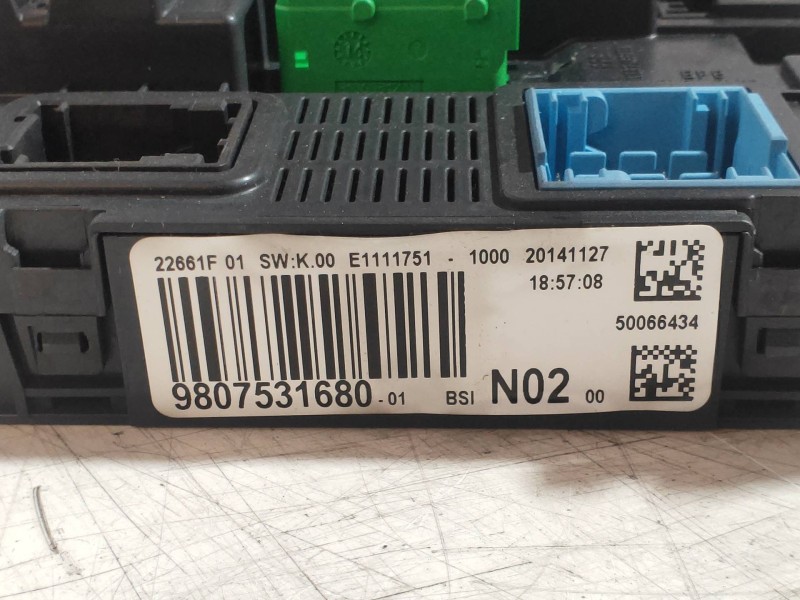 Recambio de caja reles / fusibles para citroen c-elysée seduction referencia OEM IAM 9807531680 BSIN0200 