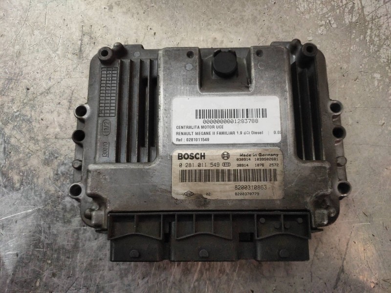 Recambio de centralita motor uce para renault megane ii familiar 1.9 dci diesel referencia OEM IAM 0281011549 8200310863 8200370