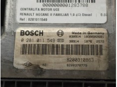 Recambio de centralita motor uce para renault megane ii familiar 1.9 dci diesel referencia OEM IAM 0281011549 8200310863 8200370 2
