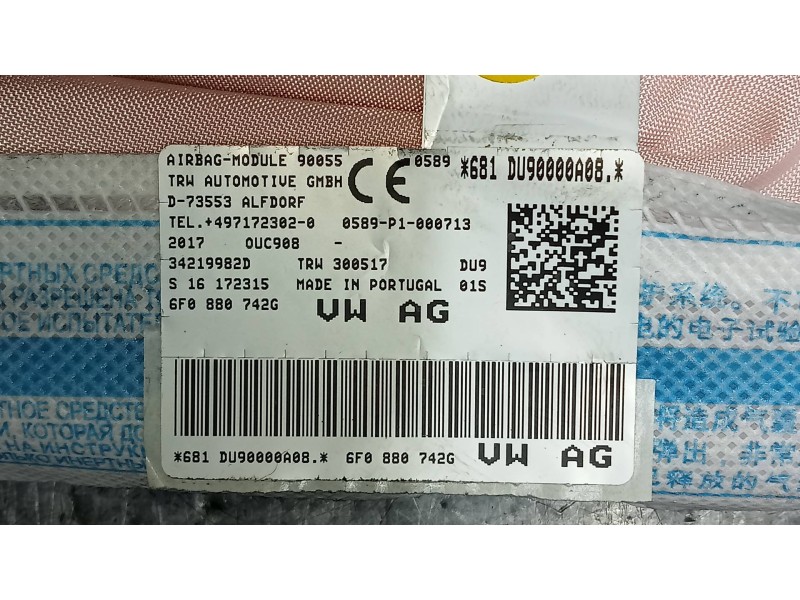 Recambio de airbag cortina delantero derecho para seat ibiza (kj1) reference referencia OEM IAM 6F0880742G  