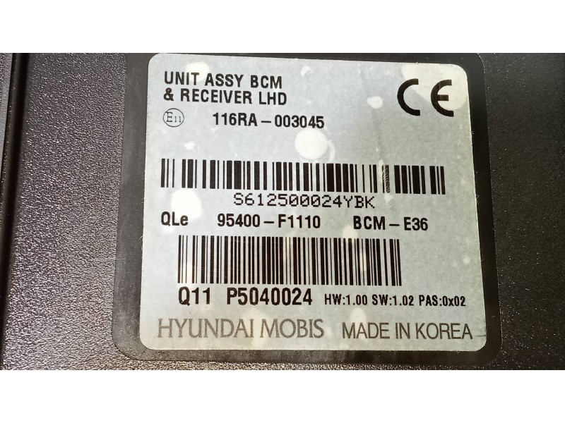 Recambio de modulo electronico para kia sportage business 2wd referencia OEM IAM 95400F1110 BCME36 