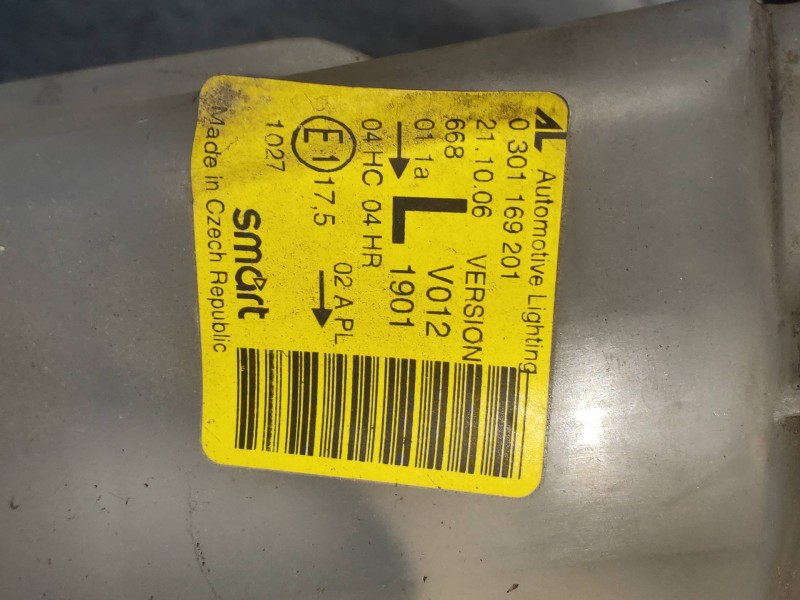 Recambio de faro izquierdo para smart coupe fortwo coupe cdi referencia OEM IAM 0301169201  