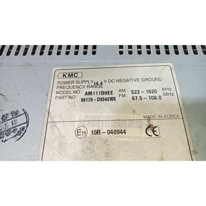 Recambio de sistema audio / radio cd para kia sportage business 2wd referencia OEM IAM 96170D9340WK AM111D9EE 