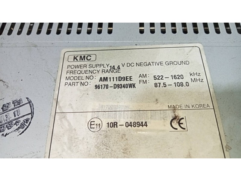 Recambio de sistema audio / radio cd para kia sportage business 2wd referencia OEM IAM 96170D9340WK AM111D9EE 