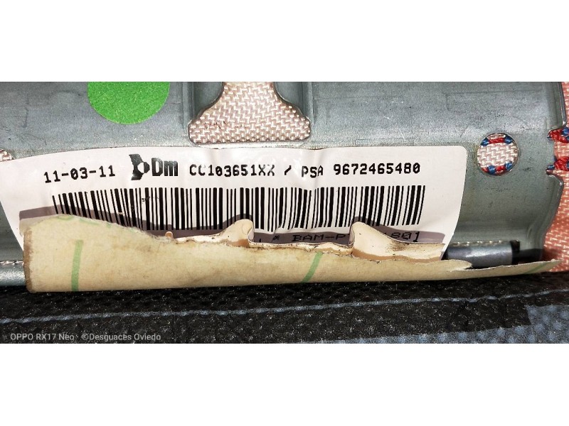 Recambio de airbag cortina delantero izquierdo para citroen c3 selection referencia OEM IAM 9672465480  