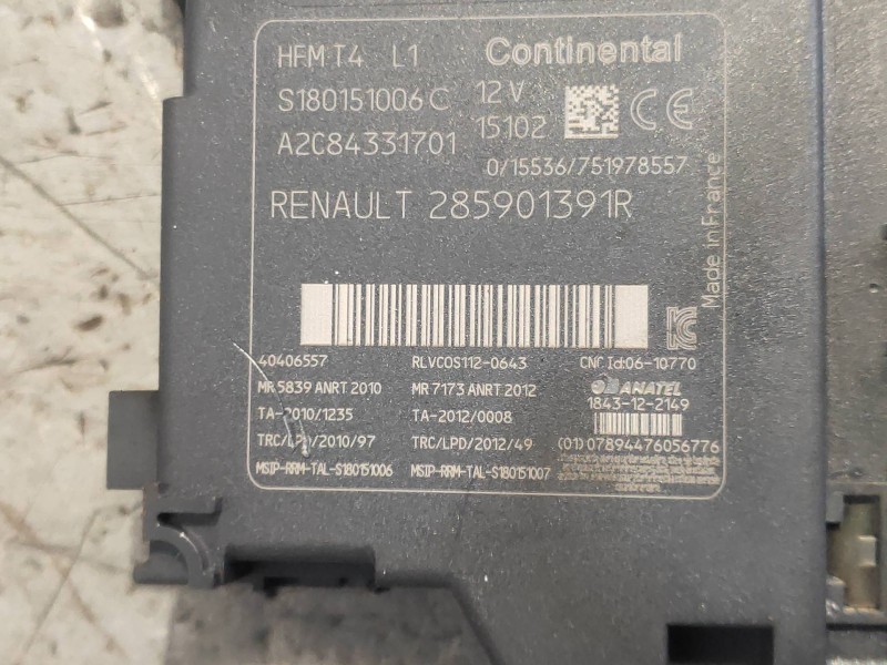 Recambio de conmutador de arranque para renault clio iv business referencia OEM IAM 285901391R A2C8331701 S180151006C