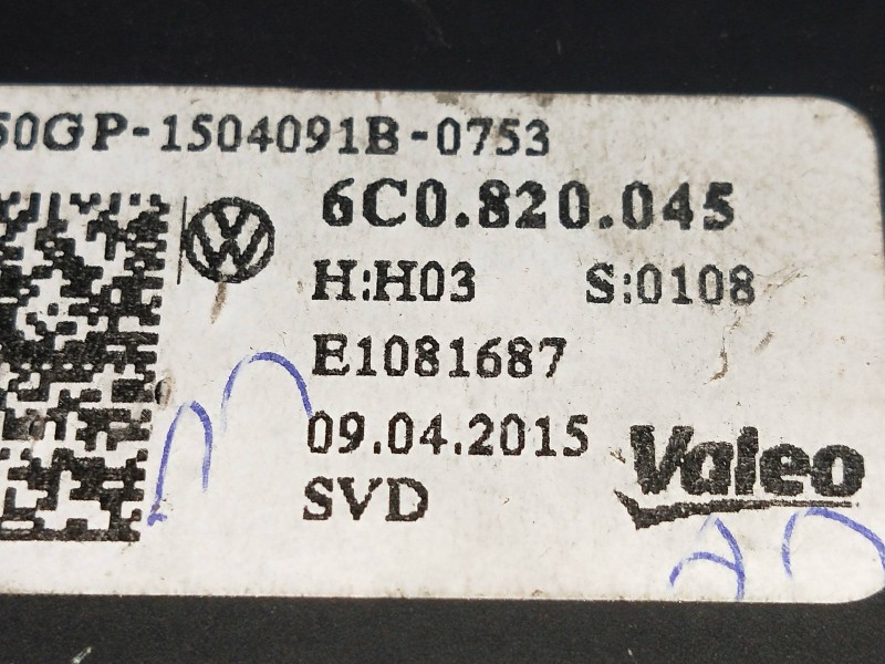 Recambio de mando calefaccion / aire acondicionado para volkswagen polo (6c1) trendline bluemotion referencia OEM IAM 6C0820045 