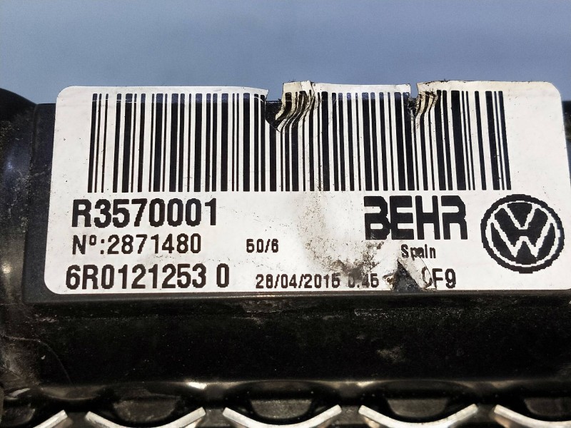 Recambio de radiador agua para volkswagen polo (6c1) trendline bluemotion referencia OEM IAM 6R01212530  
