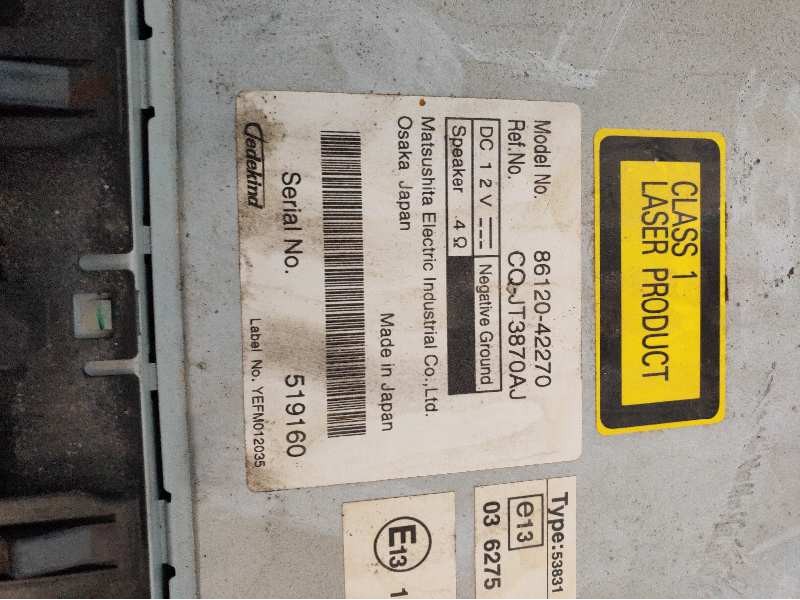 Recambio de sistema audio / radio cd para toyota rav 4 (a3) active referencia OEM IAM 8612042270  